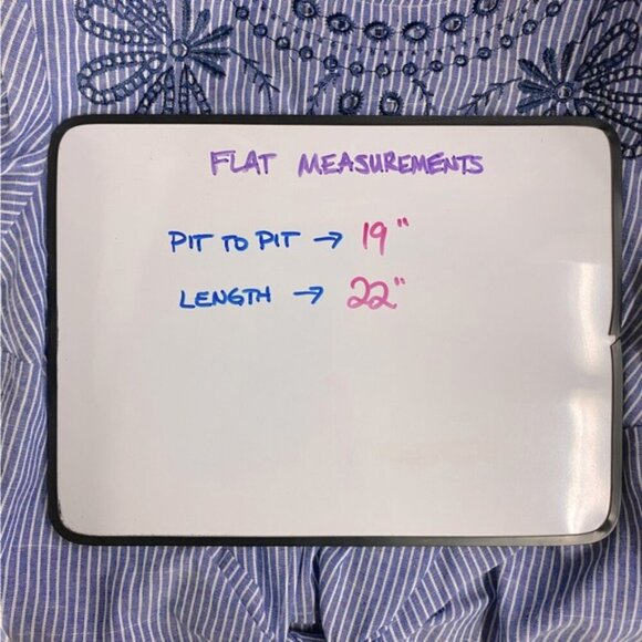 Love+Harmony Blue White Striped Cotton Embroidered Eyelet Tie Front Blouse S - Picture 5 of 14